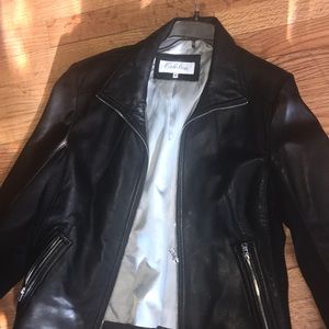Calvin Klein leather black jacket
